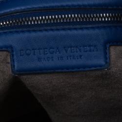Pre Owned Bottega Veneta Atlantic Blue Nappa Leather Intrecciato Hobo