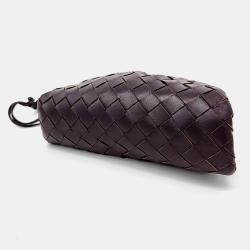 Pre Owned Bottega Veneta Purple Leather Mesh Butter Crossbody Bag