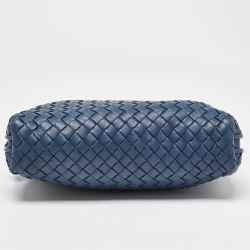 Pre Owned Bottega Veneta Teal Intrecciato Leather Nodini Crossbody Bag