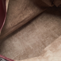 Pre Owned Bottega Veneta Burgundy Intrecciato Leather Medium Roma Tote