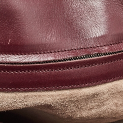 Pre Owned Bottega Veneta Burgundy Intrecciato Leather Medium Roma Tote