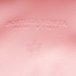 Pre Owned Bottega Veneta Pink Chenille Fabric Pouch Clutch