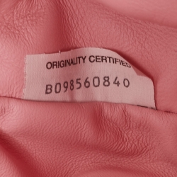 Pre Owned Bottega Veneta Pink Chenille Fabric Pouch Clutch