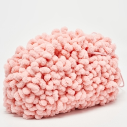 Pre Owned Bottega Veneta Pink Chenille Fabric Pouch Clutch