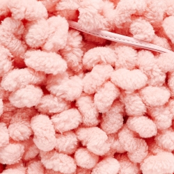 Pre Owned Bottega Veneta Pink Chenille Fabric Pouch Clutch