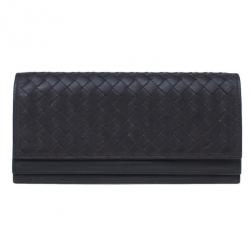 Pre Owned Bottega Veneta Brown Ebana Intrecciato Nappa Continental Wallet