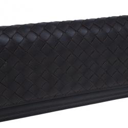 Pre Owned Bottega Veneta Brown Ebana Intrecciato Nappa Continental Wallet