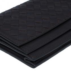 Pre Owned Bottega Veneta Brown Ebana Intrecciato Nappa Continental Wallet