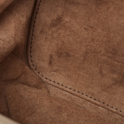 Pre Owned Bottega Veneta Beige Intrecciato Leather Knot Chain Clutch