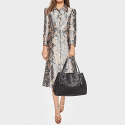 Pre Owned Bottega Veneta Black Intrecciato Leather Cesta Tote