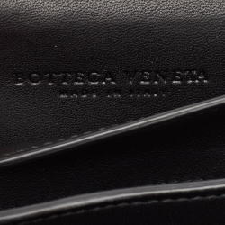 Pre Owned Bottega Veneta Black/Gold Intrecciato Leather and Ayers Flap Chain Bag