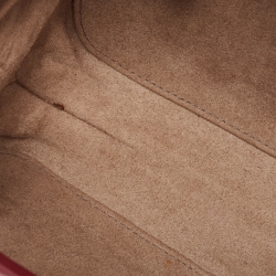 Pre Owned Bottega Veneta Red Intrecciato Leather Knot Chain Clutch