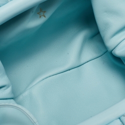 Pre Owned Bottega Veneta Light Blue Intrecciato Leather Mini The Pouch Bag