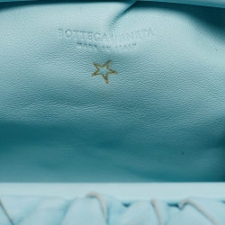 Pre Owned Bottega Veneta Light Blue Intrecciato Leather Mini The Pouch Bag