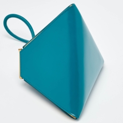 Pre Owned Bottega Veneta Green Leather Spazzolato Pyramid Bag