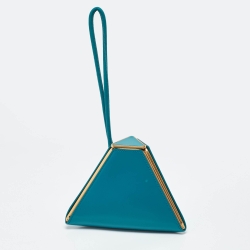 Pre Owned Bottega Veneta Green Leather Spazzolato Pyramid Bag