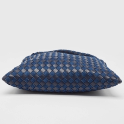 Pre Owned Bottega Veneta Navy Blue Denim and Leather Small Hop Bag