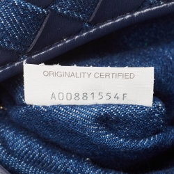 Pre Owned Bottega Veneta Navy Blue Denim and Leather Small Hop Bag