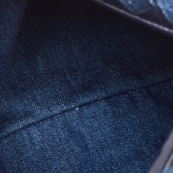 Pre Owned Bottega Veneta Navy Blue Denim and Leather Small Hop Bag