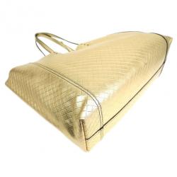 Pre Owned Bottega Veneta Gold Intrecciomirage Tote