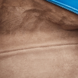 Pre Owned Bottega Veneta Blue Intrecciato Leather Tote