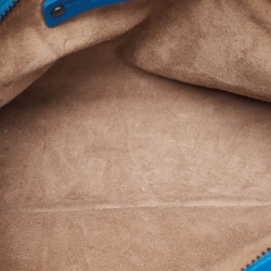 Pre Owned Bottega Veneta Blue Intrecciato Leather Tote