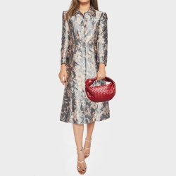 Pre Owned Bottega Veneta Red Intrecciato Leather Mini Jodie Hobo