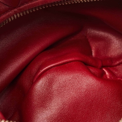 Pre Owned Bottega Veneta Red Intrecciato Leather Mini Jodie Hobo
