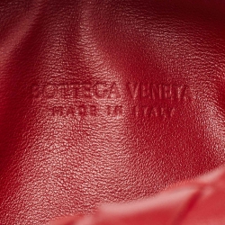 Pre Owned Bottega Veneta Red Intrecciato Leather Mini Jodie Hobo