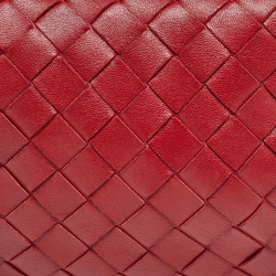 Pre Owned Bottega Veneta Red Intrecciato Leather Mini Jodie Hobo