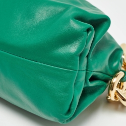 Pre Owned Bottega Veneta Green Leather The Chain Pouch Bag