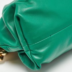 Pre Owned Bottega Veneta Green Leather The Chain Pouch Bag