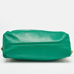 Pre Owned Bottega Veneta Green Leather The Chain Pouch Bag