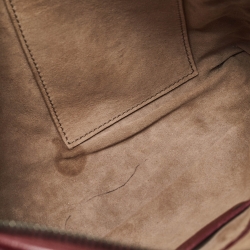 Pre Owned Bottega Veneta Burgundy Intrecciato Leather Nodini Crossbody Bag