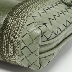 Pre Owned Bottega Veneta Yellow Intrecciato Leather Embroidered Nodini Crossbody Bag