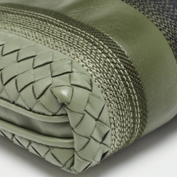 Pre Owned Bottega Veneta Yellow Intrecciato Leather Embroidered Nodini Crossbody Bag