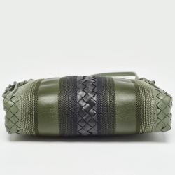 Pre Owned Bottega Veneta Yellow Intrecciato Leather Embroidered Nodini Crossbody Bag