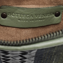 Pre Owned Bottega Veneta Yellow Intrecciato Leather Embroidered Nodini Crossbody Bag