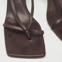 مملوكة مسبقًا Bottega Veneta Brown Leather Ankle Wrap Sandals Size 38