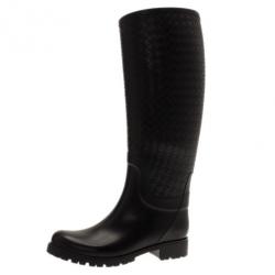 Pre Owned Bottega Veneta Intreciatto Rain Boots Size 40