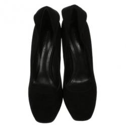 Pre Owned Bottega Veneta Black Suede Collar Detail Platform Pumps Size 41