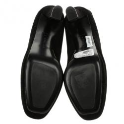 Pre Owned Bottega Veneta Black Suede Collar Detail Platform Pumps Size 41