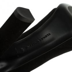 Pre Owned Bottega Veneta Black Suede Collar Detail Platform Pumps Size 41