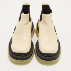 Pre Owned بوت بوتيغا فينيتا جلد كريمي تشيلسي مقاس 39
