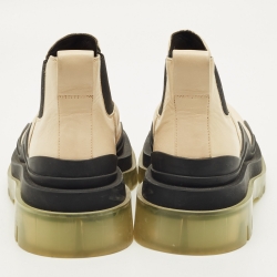 Pre Owned بوت بوتيغا فينيتا جلد كريمي تشيلسي مقاس 39