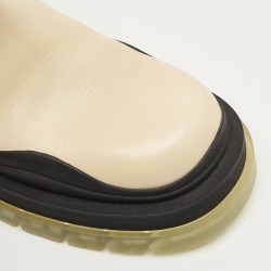 Pre Owned بوت بوتيغا فينيتا جلد كريمي تشيلسي مقاس 39