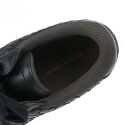 Pre Owned Bottega Veneta Black Intrecciato Leather Speedster Sneakers Size 41