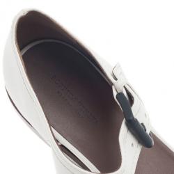 Pre Owned Bottega Veneta White Intrecciato Leather Flat Sandals Size 39