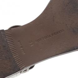 Pre Owned Bottega Veneta White Intrecciato Leather Flat Sandals Size 39