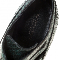 مملوكة مسبقًا حذاء بوت كاحل بوتيغا فينيتا أربطة قصة جلد ثعبان أخضر مقاس 38